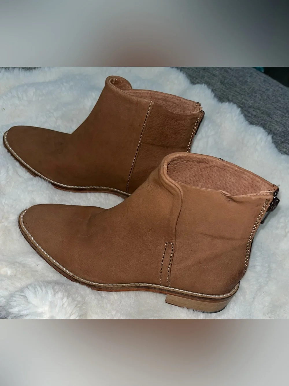 Free People Chestnut Tan Suede Ankle Booties